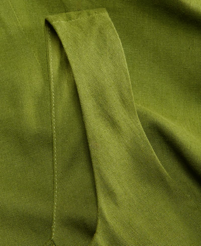 Petite Square-Neck Linen Dress