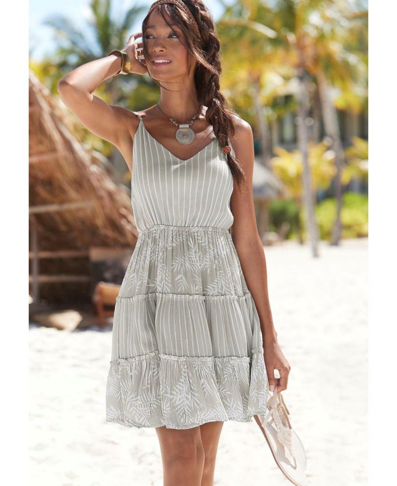 Women's Viscose Printed Mixed Dress Swim Cover-Up