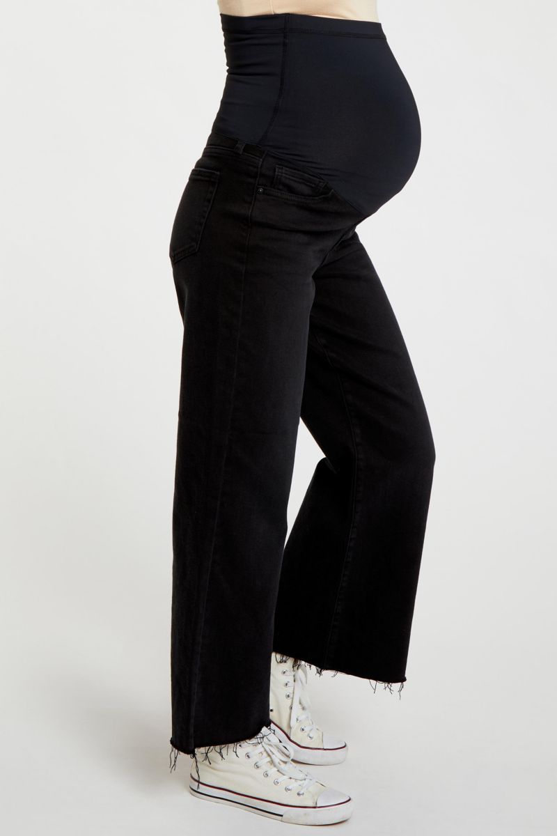 Women's Light Blue Wide Leg Raw Hem Jeans