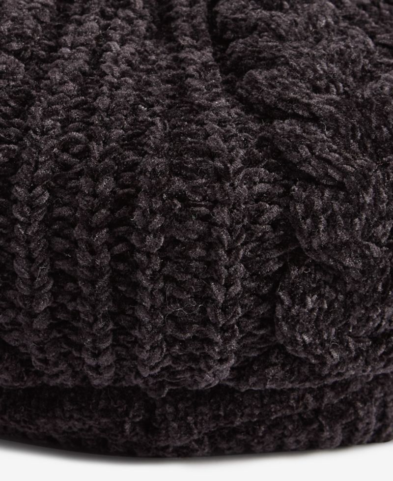 Women's Slouchy Chenille Cable-Knit Cabbie Hat