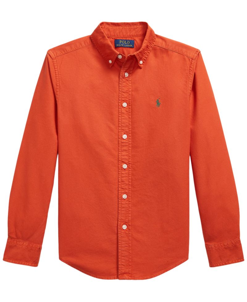 Big Boys Garment-Dyed Cotton Oxford Shirt
