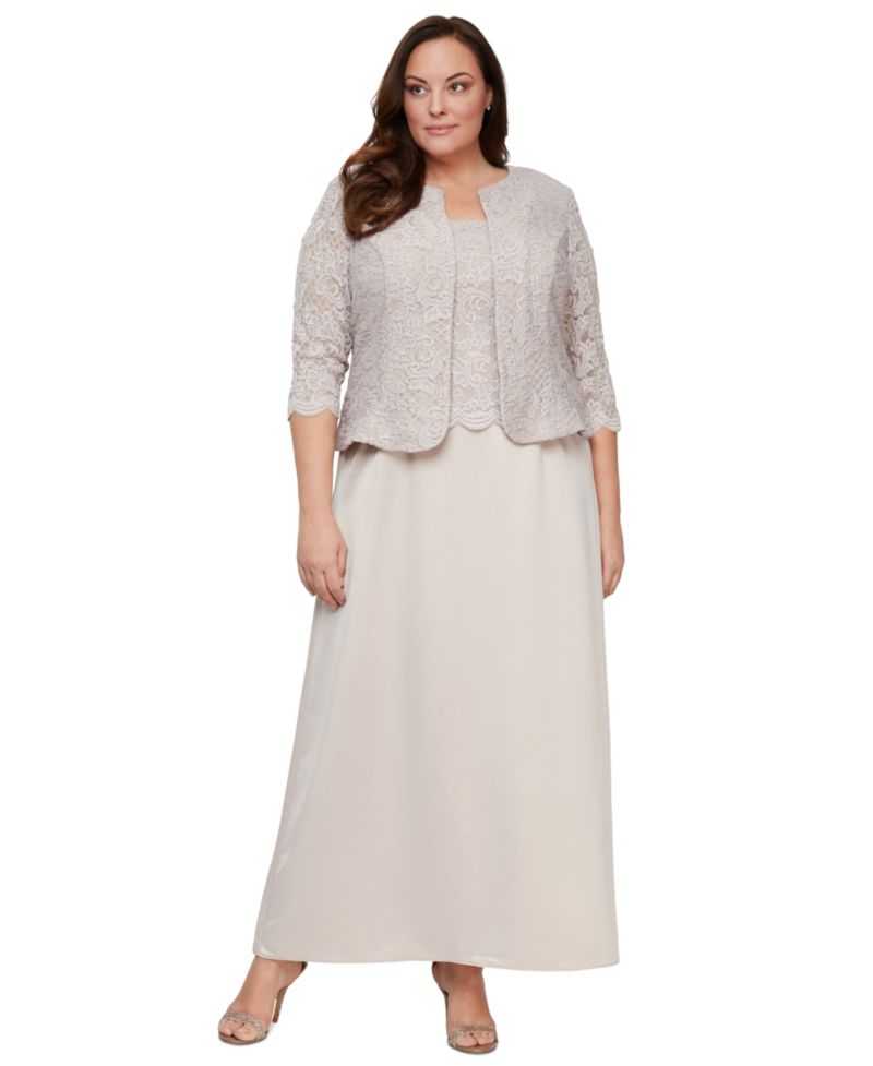 Plus Size Lace Dress & Jacket