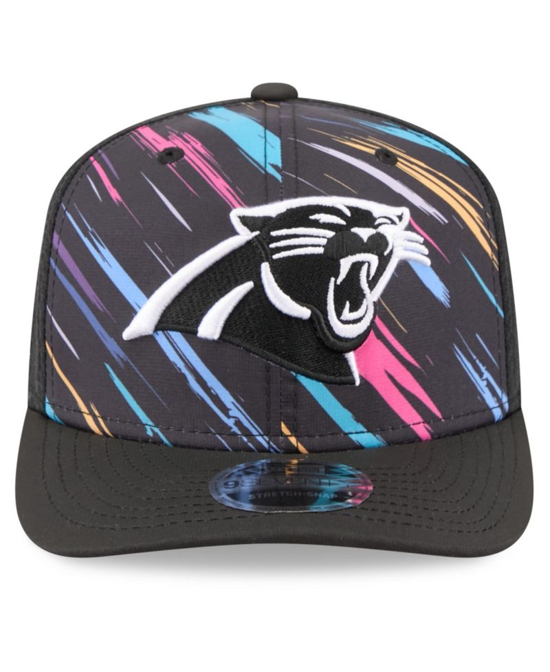 Men's Black Carolina Panthers 2026 NFL Cruical Catch 9SEVENTY Adjustable Trucker Hat