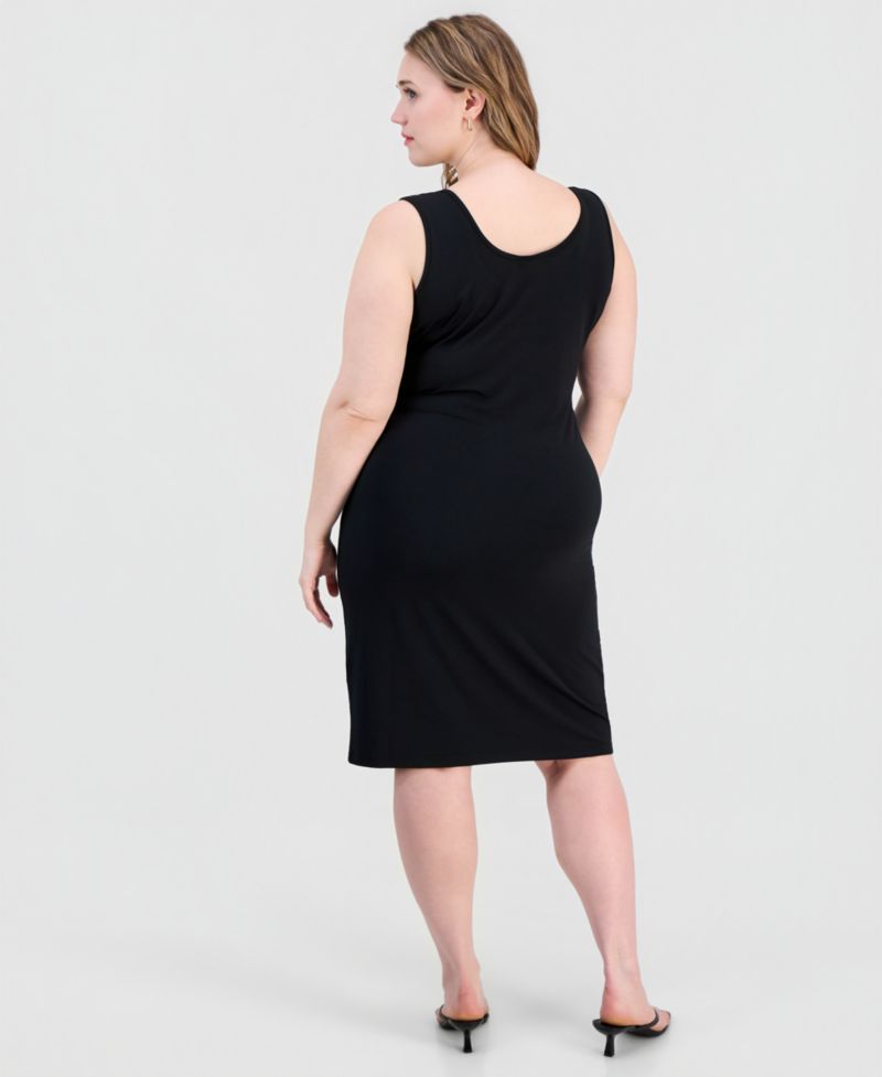 Trendy Plus Size Sash-Belt Bodycon Dress