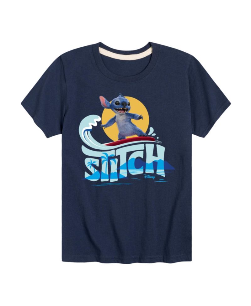 Big Boys Lilo Stitch Live Action Stitch Wave Graphic T-Shirt