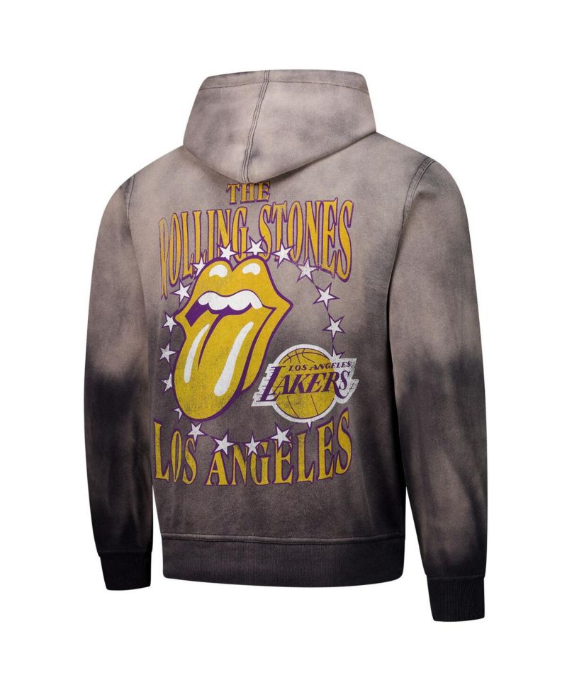 Men's and Women's Gray Rolling Stones x Los Angeles Lakers Collab Pullover Hoodie
