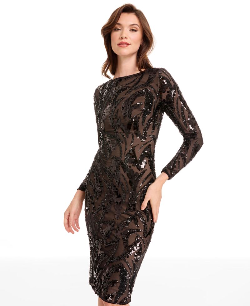 Women's Emmalyn Long-Sleeve Boat Neck Dress