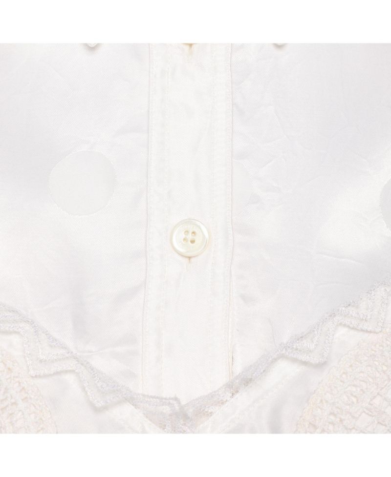 Women's Optic Satin Jacquard Lace Bralette Blouse