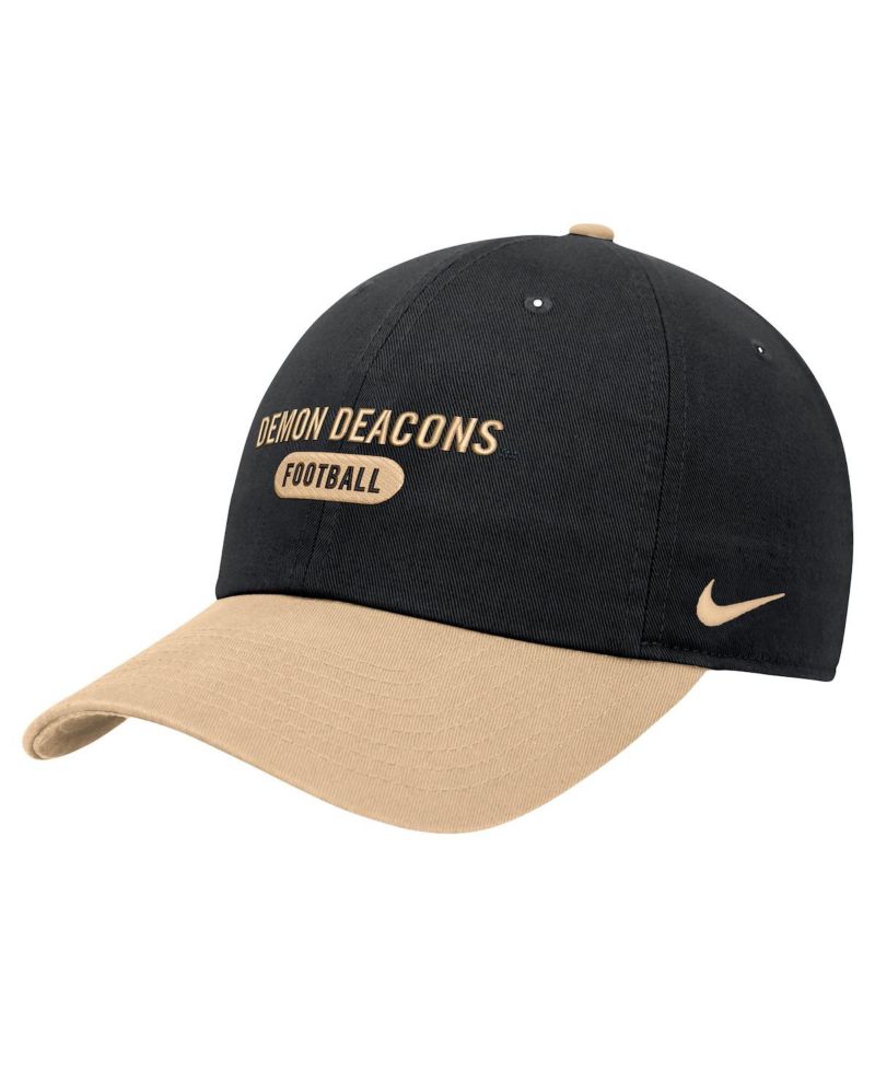 Men's Black Wake Forest Demon Deacons Color Block Club Adjustable Hat