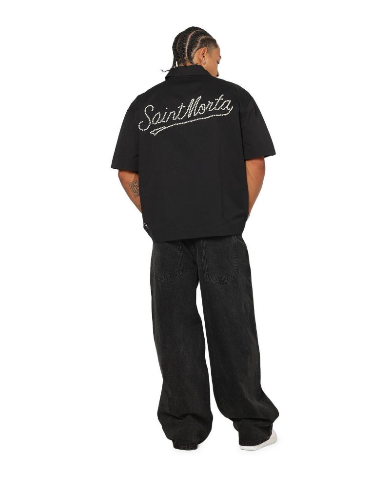 Men's Pearl Script Button Up Shirt