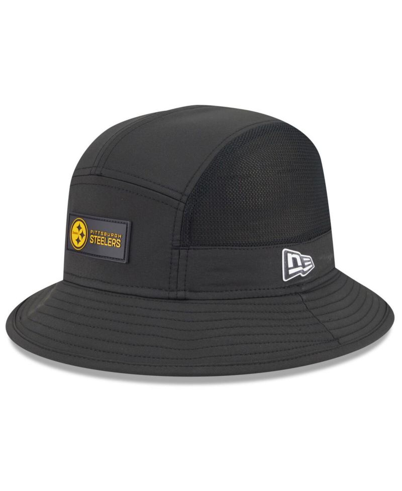 Men's Black Pittsburgh Steelers 2025 Sideline Bucket Hat