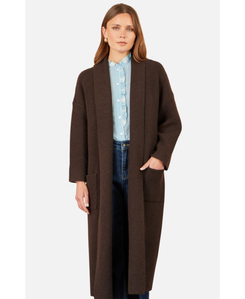 Women's Long Sleeve Knitted Maxi Cardigan