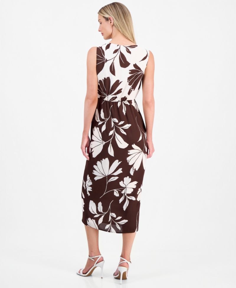 Women's Printed Sleeveless Midi Dress