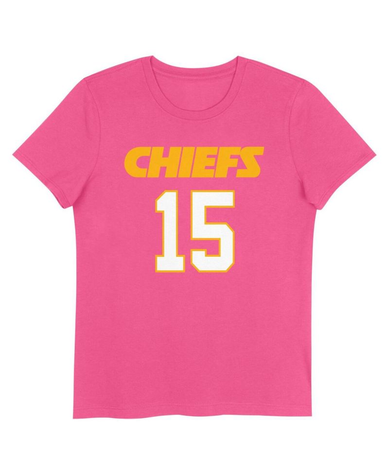 Big Girls Patrick Mahomes Pink Kansas City Chiefs Player Name & Number T-Shirt