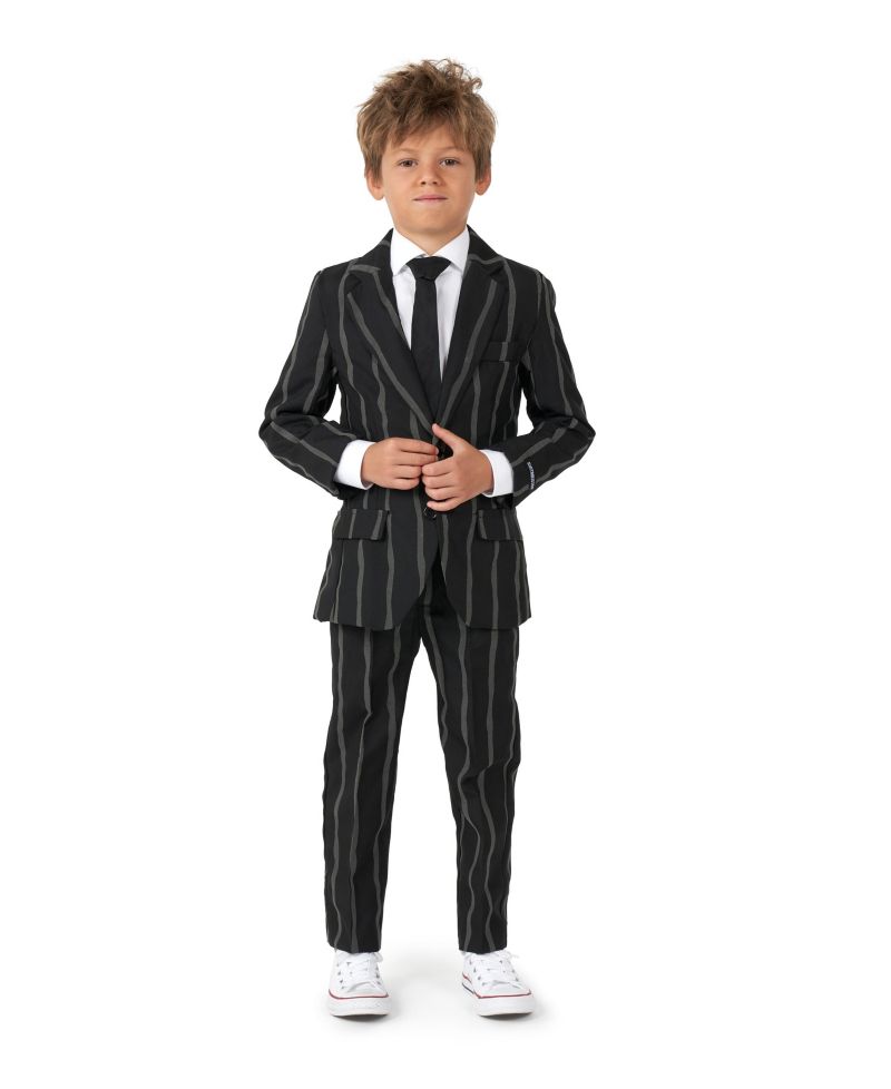 Big Boys Oversized Pinstripe Button Closure Suit Set
