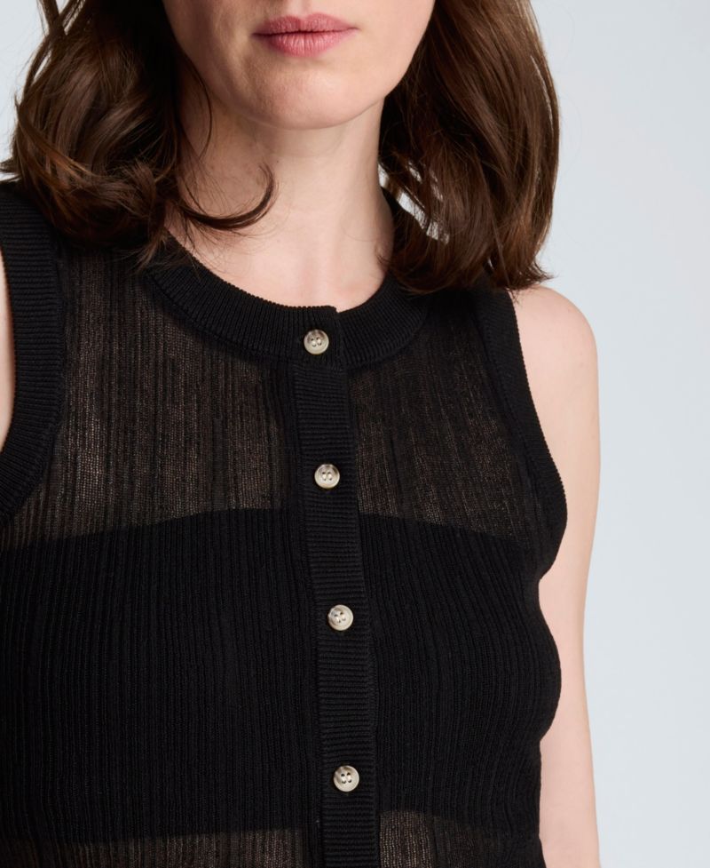 Women's Sheer Variegated Rib Vest