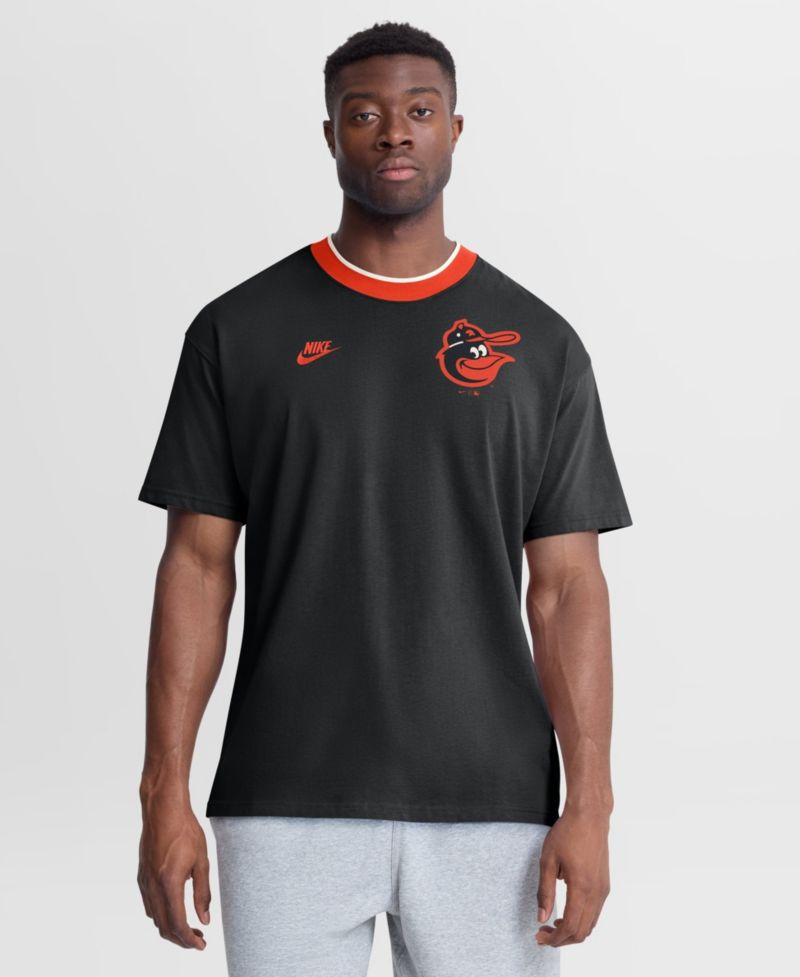 Men's Black Baltimore Orioles Cooperstown Collection Ringer T-Shirt