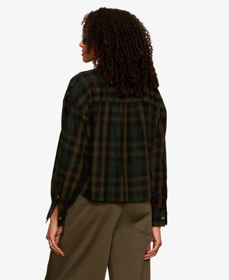 Petite The Autumn Cropped Flannel Button-Up Shirt