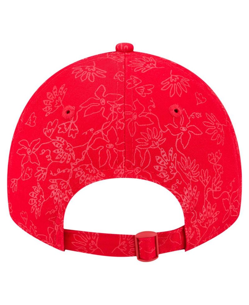Women's Red Washington Nationals Tonal Floral 9TWENTY Adjustable Hat