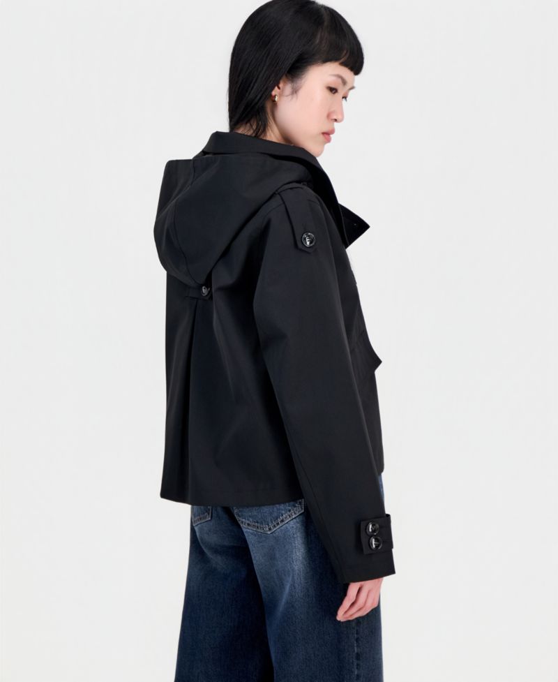 Women's Short Hooded Trench Coat