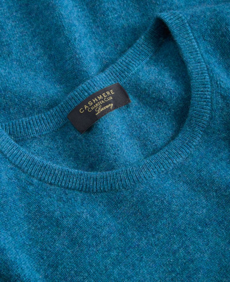 100% Cashmere Women's Petite Long-Sleeve Crewneck Sweater