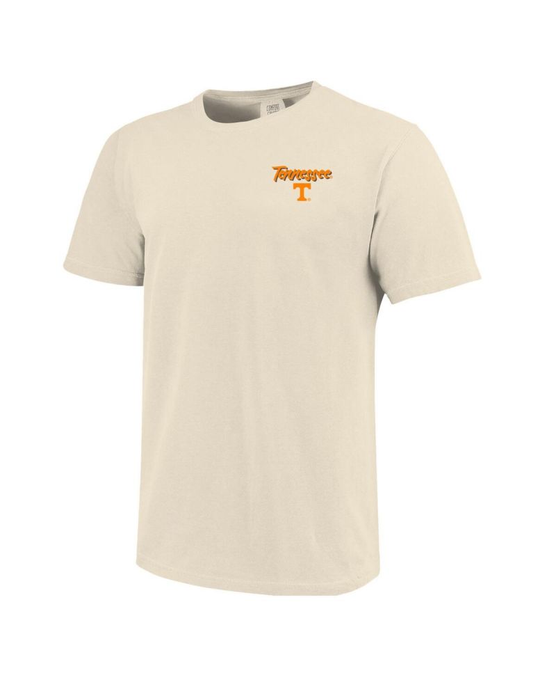 Men's Natural Tennessee Volunteers Comfort Colors Hand-Drawn Campus Stack T-Shirt