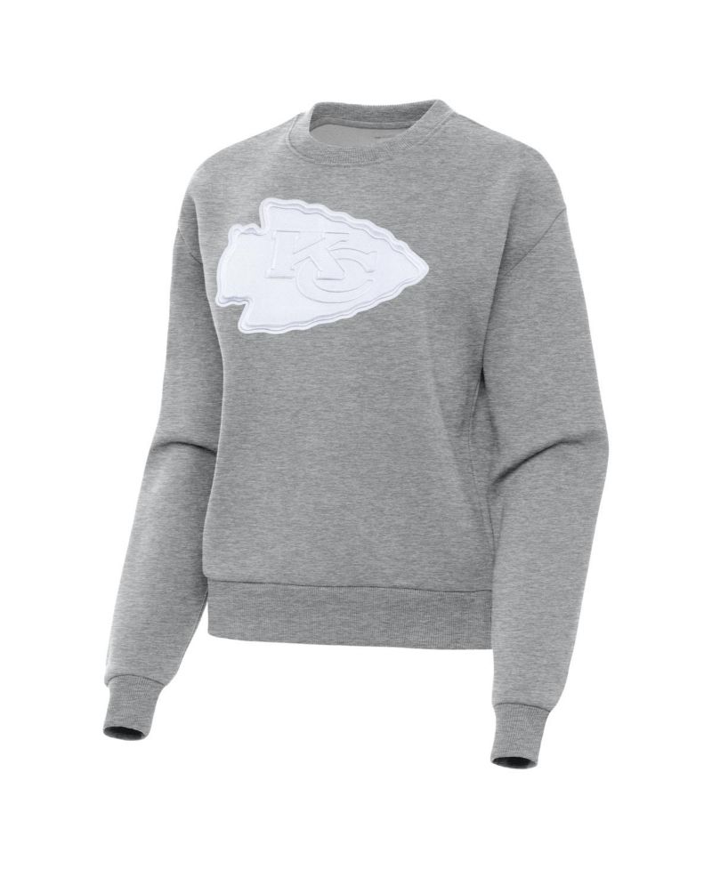 Women's Heather Gray Kansas City Chiefs Victory Pullover Sweatshirt