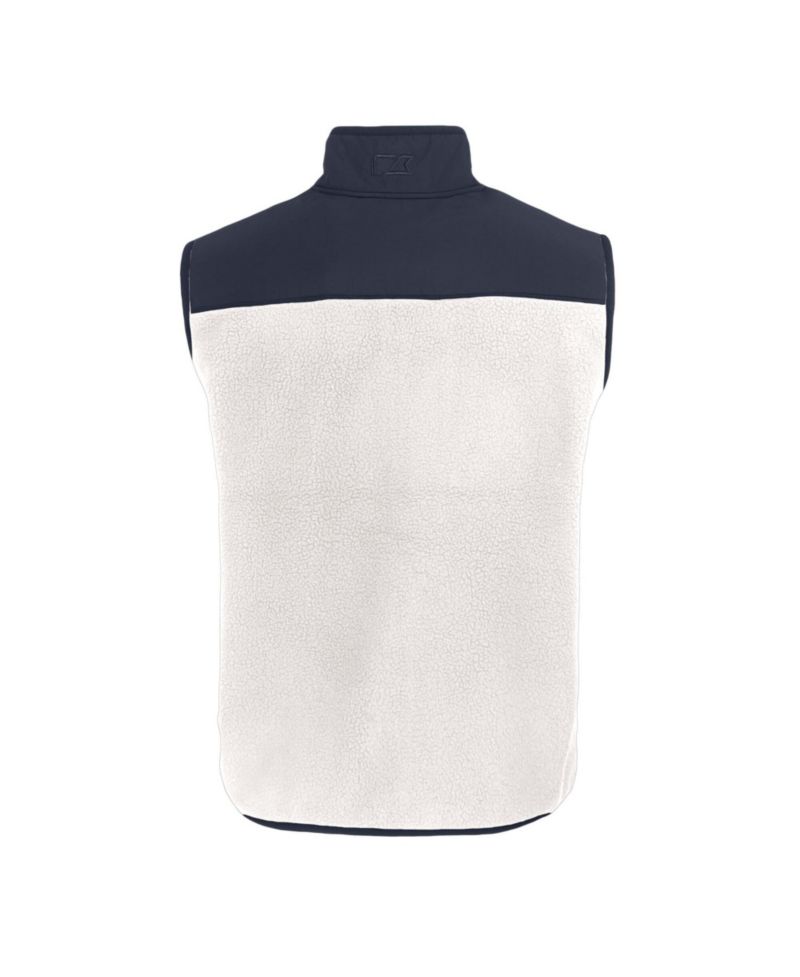 Men's Oatmeal/Navy Los Angeles Dodgers Cascade Eco Fleece Full-Zip Vest