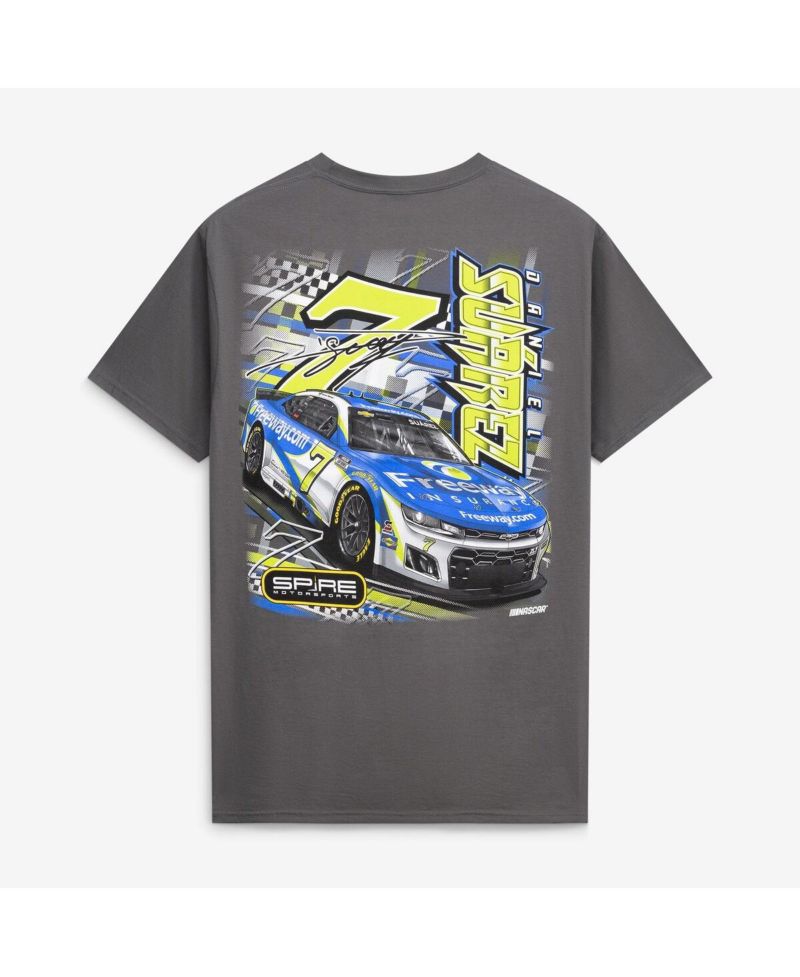 Men's Charcoal Daniel Suarez 7 Freeway Insurance T-Shirt