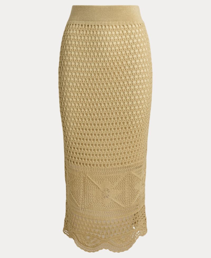 Women's Scallop Hem A-Line Midi Pencil Skirt