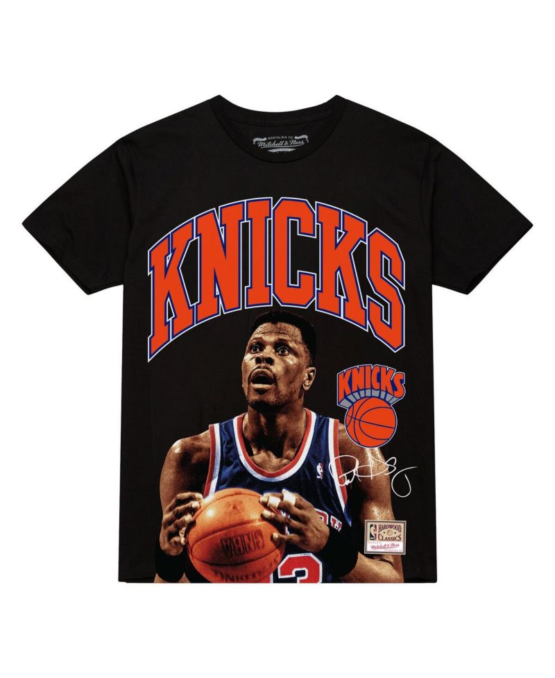 Men's Patrick Ewing Black New York Knicks Hardwood Classics Player Arch T-Shirt