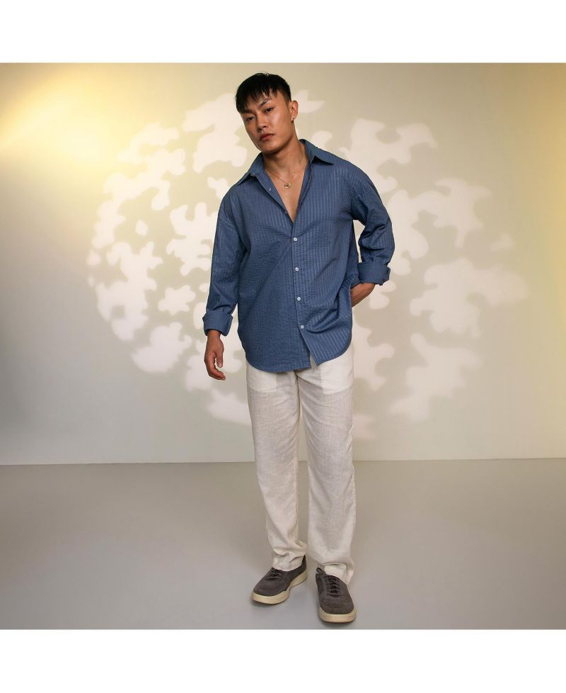Men's Lapis Blue Candy-Textured Shirt