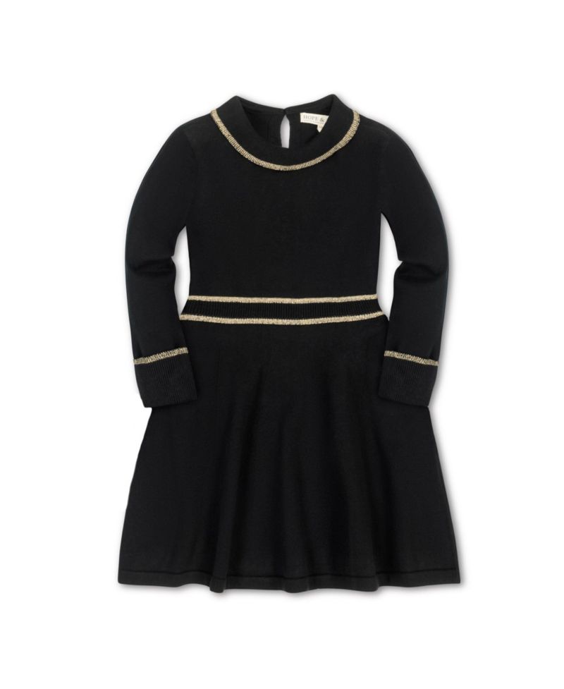 Toddler Girls Hope and Henry Long Sleeve Ruffle Collar Sweater Dress