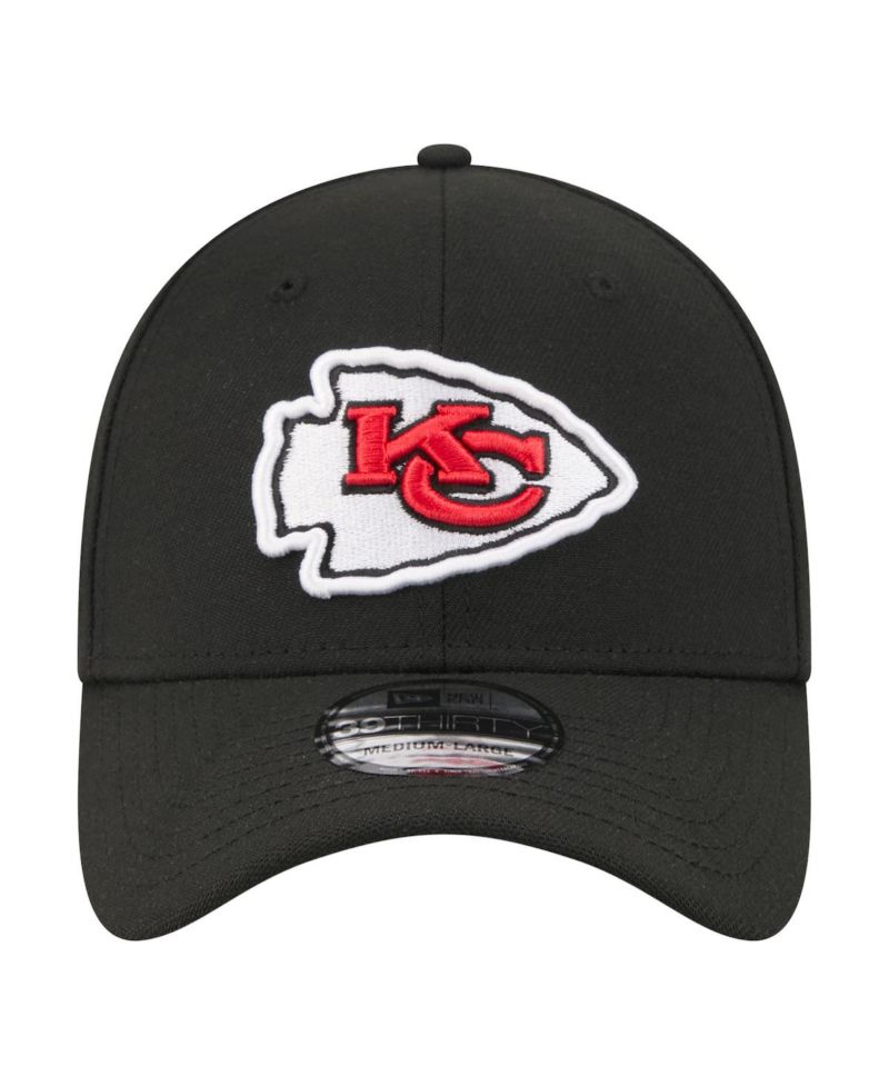 Men's Black Kansas City Chiefs Core Team 39THIRTY Flex Hat