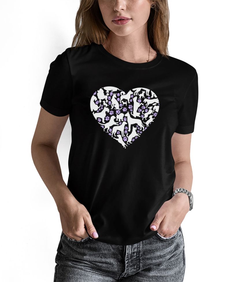 Women's Dog Heart Word Art Long-Sleeve T-Shirt