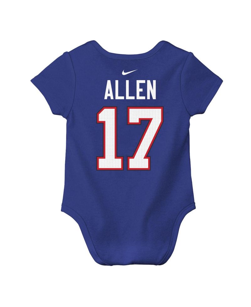 Baby Boys and Girls Josh Allen Royal Buffalo Bills Player Name & Number Bodysuit