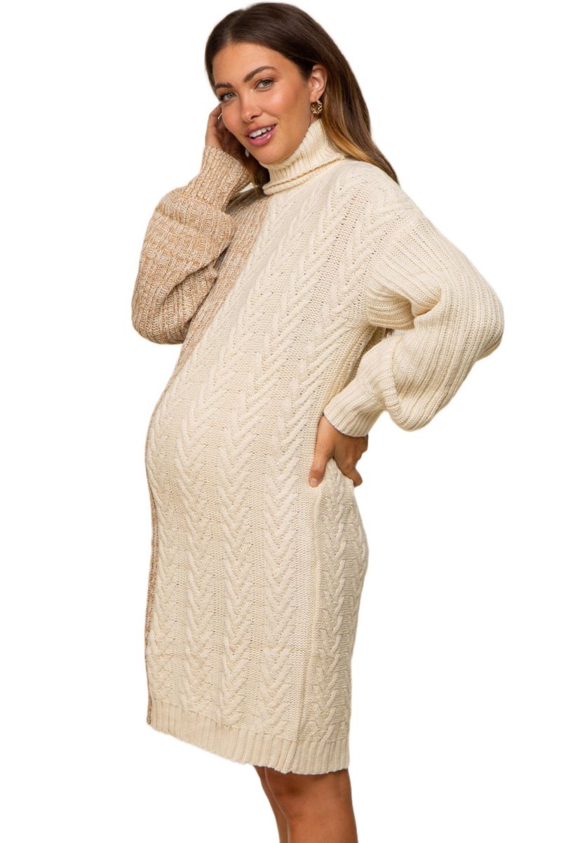 Maternity Turtleneck Sweater Dress