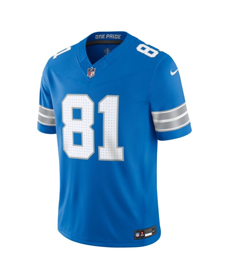 Men's Calvin Johnson Blue Detroit Lions Vapor F.U.S.E. Stitched Retired Limited Jersey