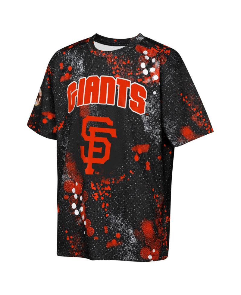 Big Boys and Girls Black San Francisco Giants Y2 Tech Stadium Lights T-Shirt
