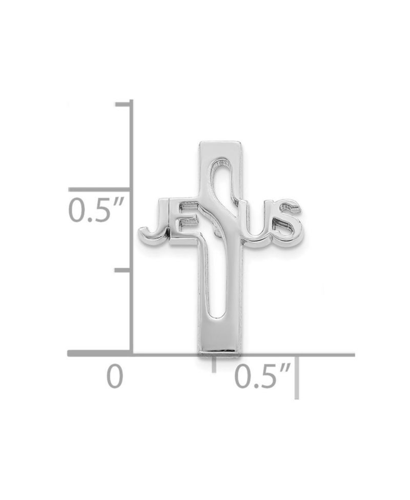 Sterling Silver Rhodium-plated Jesus Cross Tie Tac