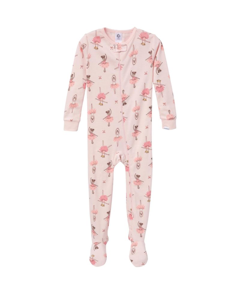Baby Girls' Snug Fit Footed Pajamas, 2-Pack, Ballerinas