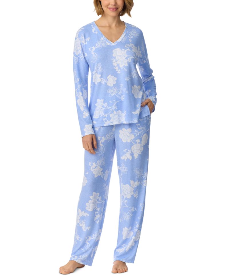 Women's Long-Sleeve V-Neck Brushed Sweater Knit Top and Pants, 2-Piece Set