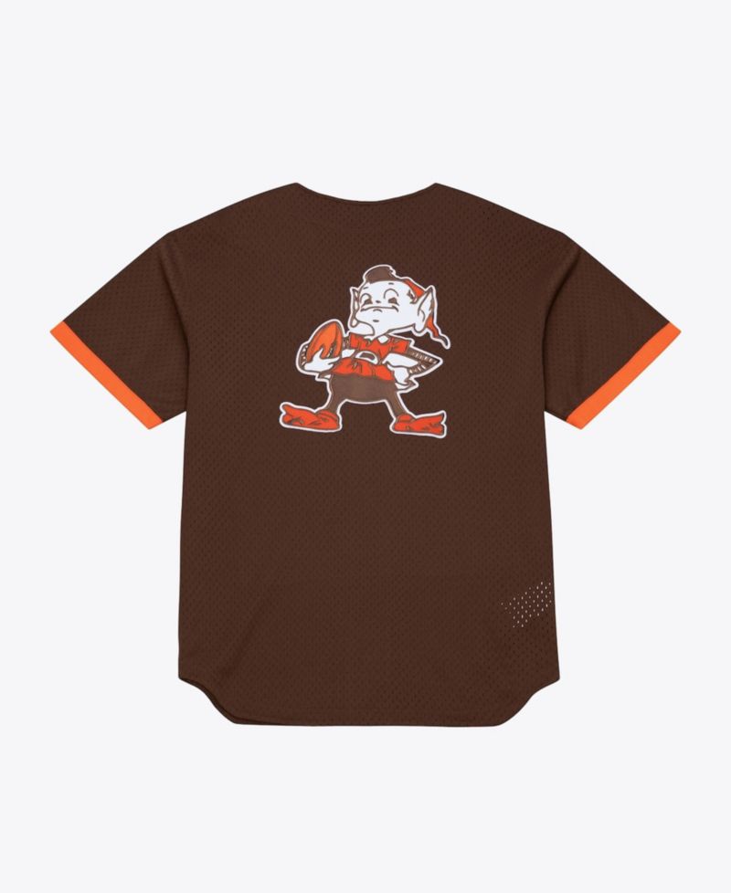 Men's Brown Cleveland Browns Head Coach Mesh Full-Button Fashion Jersey