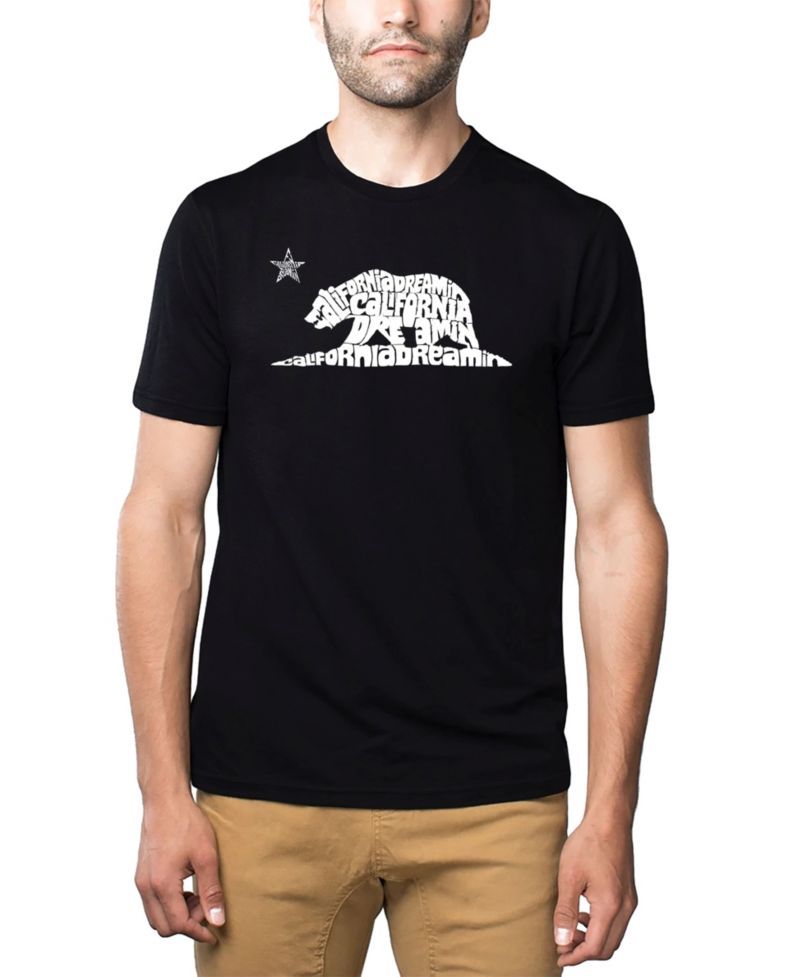 Men's Cotton/Poly Blend Word Art T-Shirt - California Dreamin'