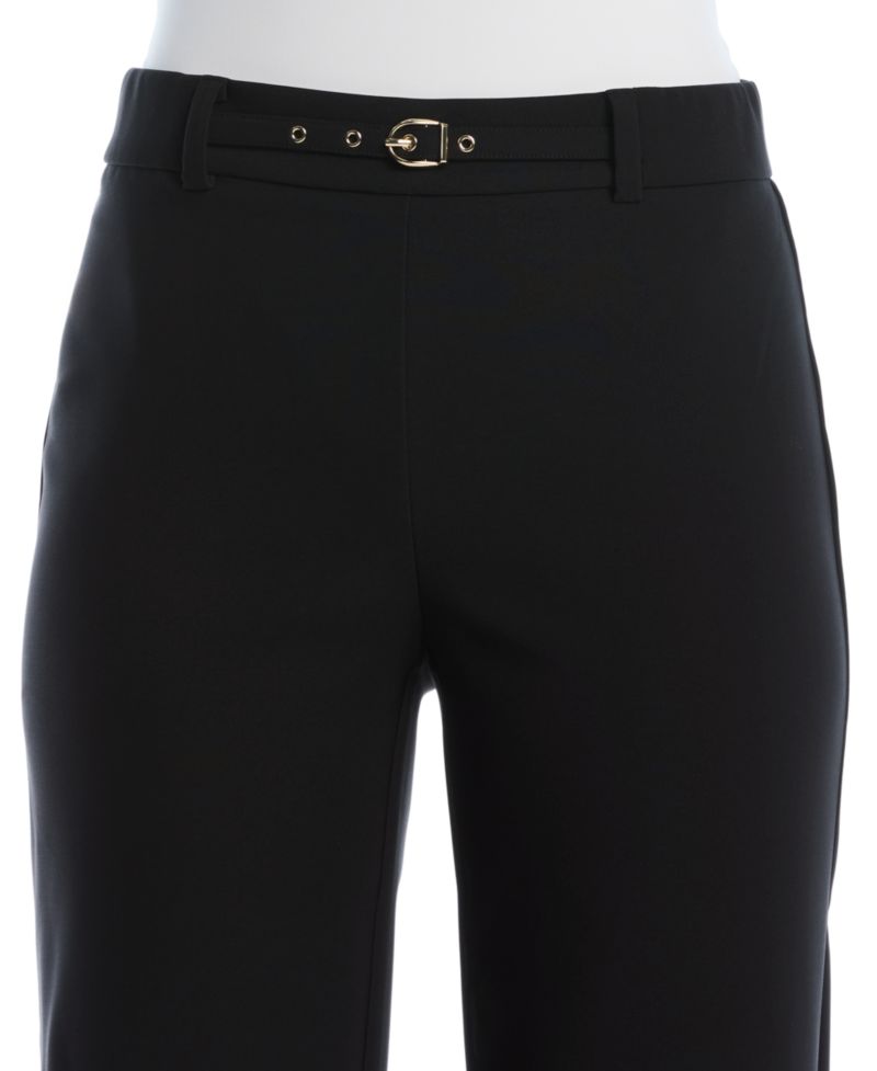 Petite Novelty Pull-On Wide-Leg High-Rise Pants