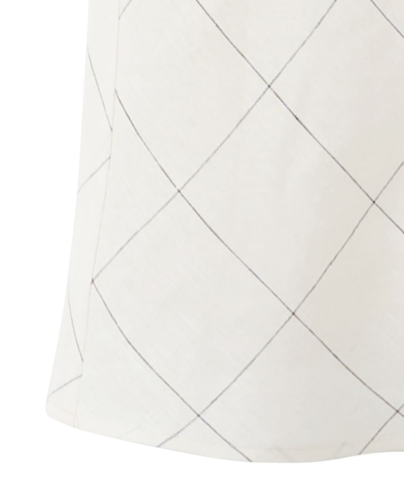 Women's Checkered A-Line Linen Midi Skirt