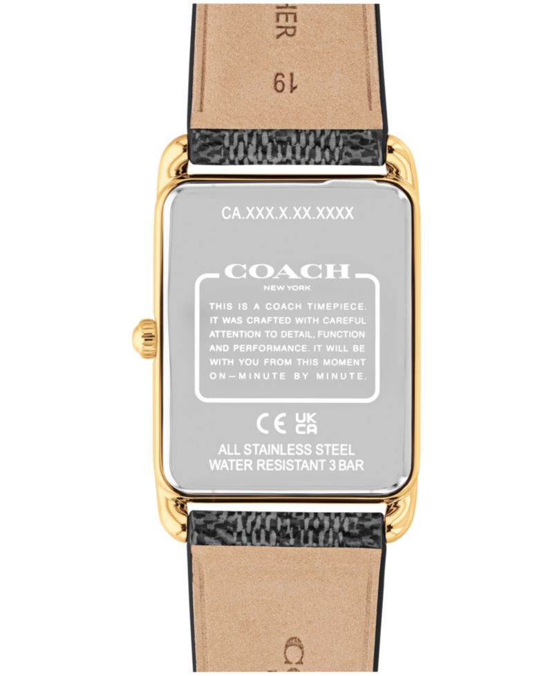 Men's Elliot Black Leather Strap Watch, 32 x 36mm