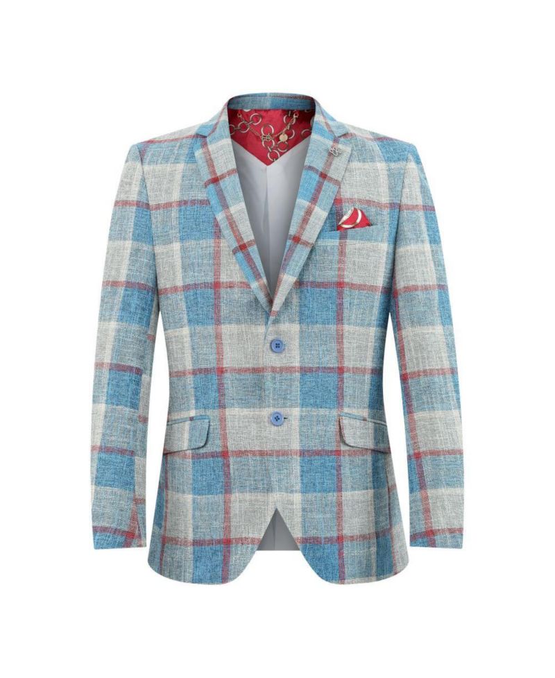 Men's Slim Fit Plaid Sports Blazer