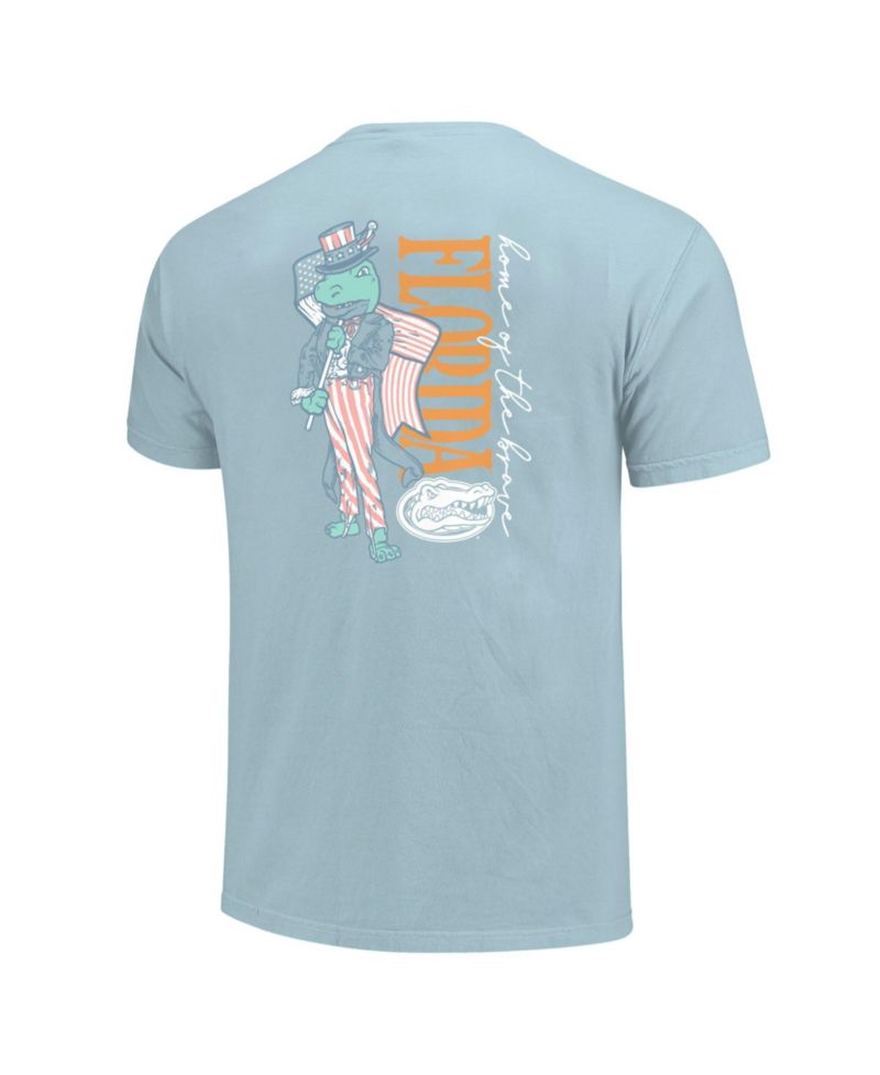 Women's Light Blue Florida Gators Americana Mascot Comfort Colors T-Shirt
