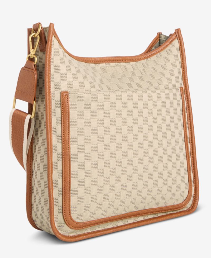 Checkered Soft Knit Dip Crossbody